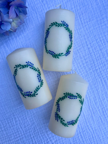 Bougie décorative peinte à la main
cadeau de remerciement, de baptême, de communion, de mariage 
cadeau original
décoration intérieur accessoire 
fait main 